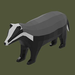 Stylized lowpoly BADGER
