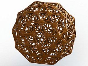 3D Wireframe Shape Geometric Diamond
