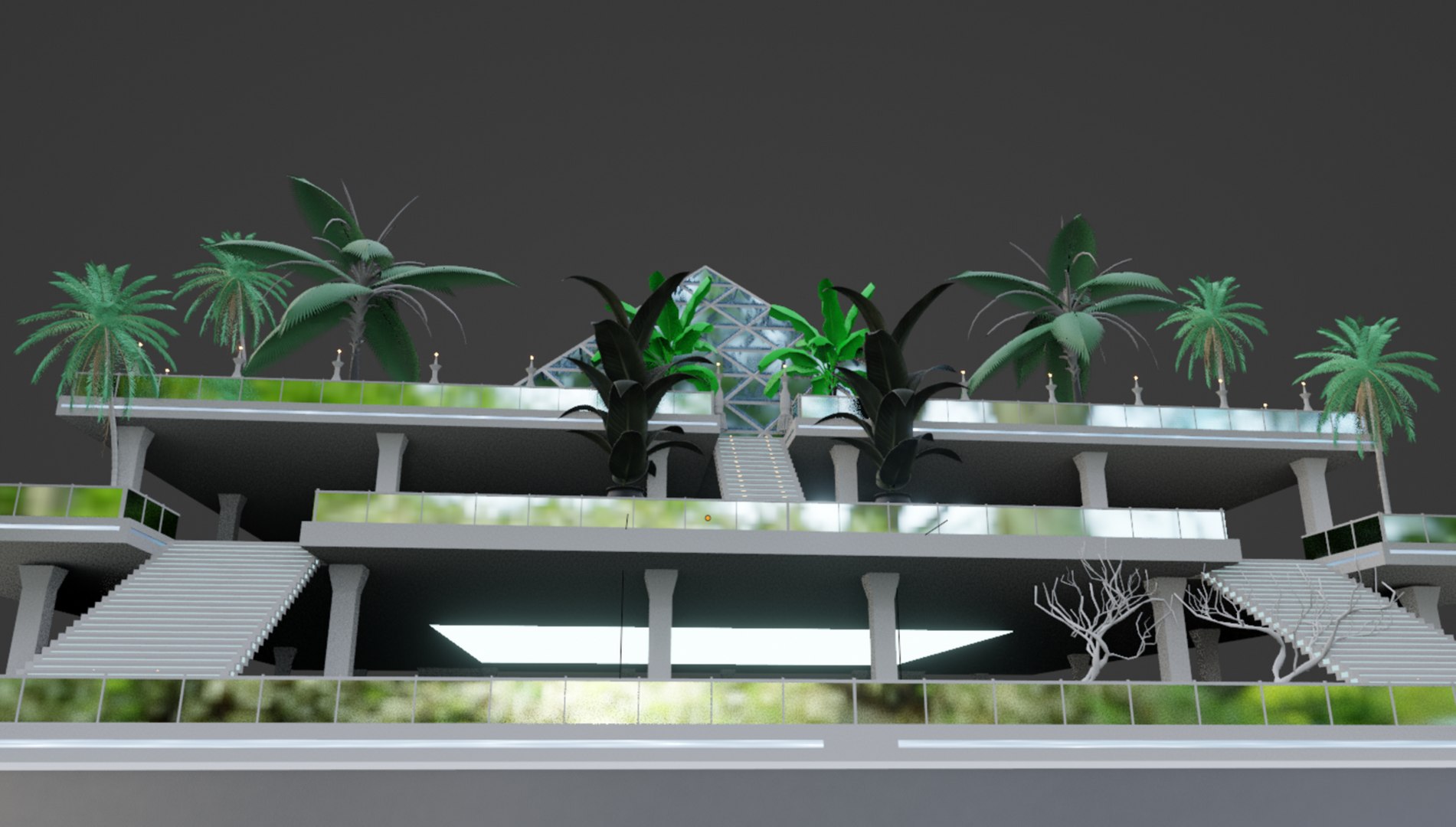 Organic Bridge And Pyramid Concept 3D Model - TurboSquid 1927130