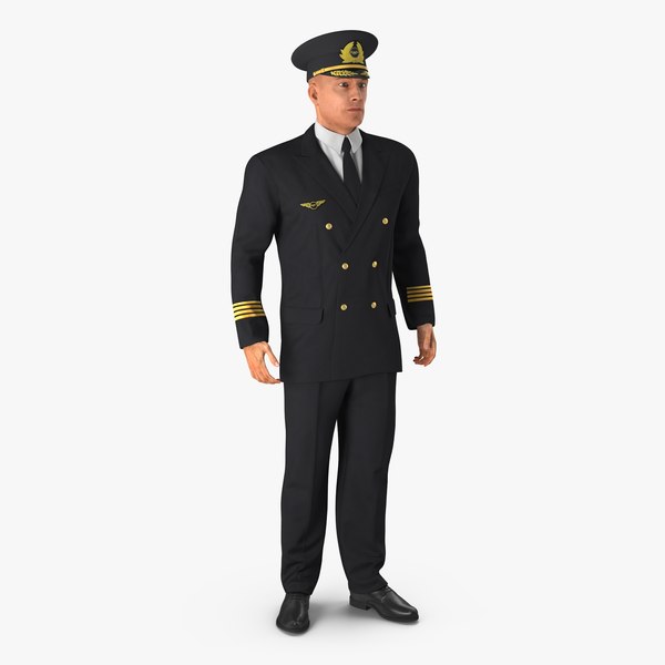 adult airline pilot 3d c4d