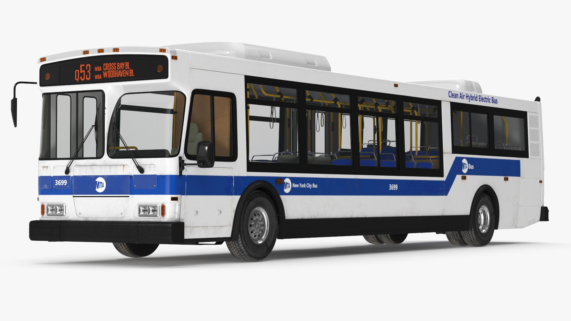 City Transit Bus MTA Q53 3D model preview