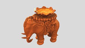 3D elephant oil lamp