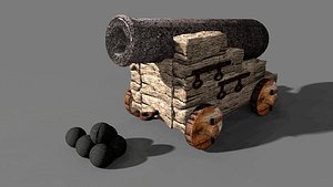 ancient old cannon printable model