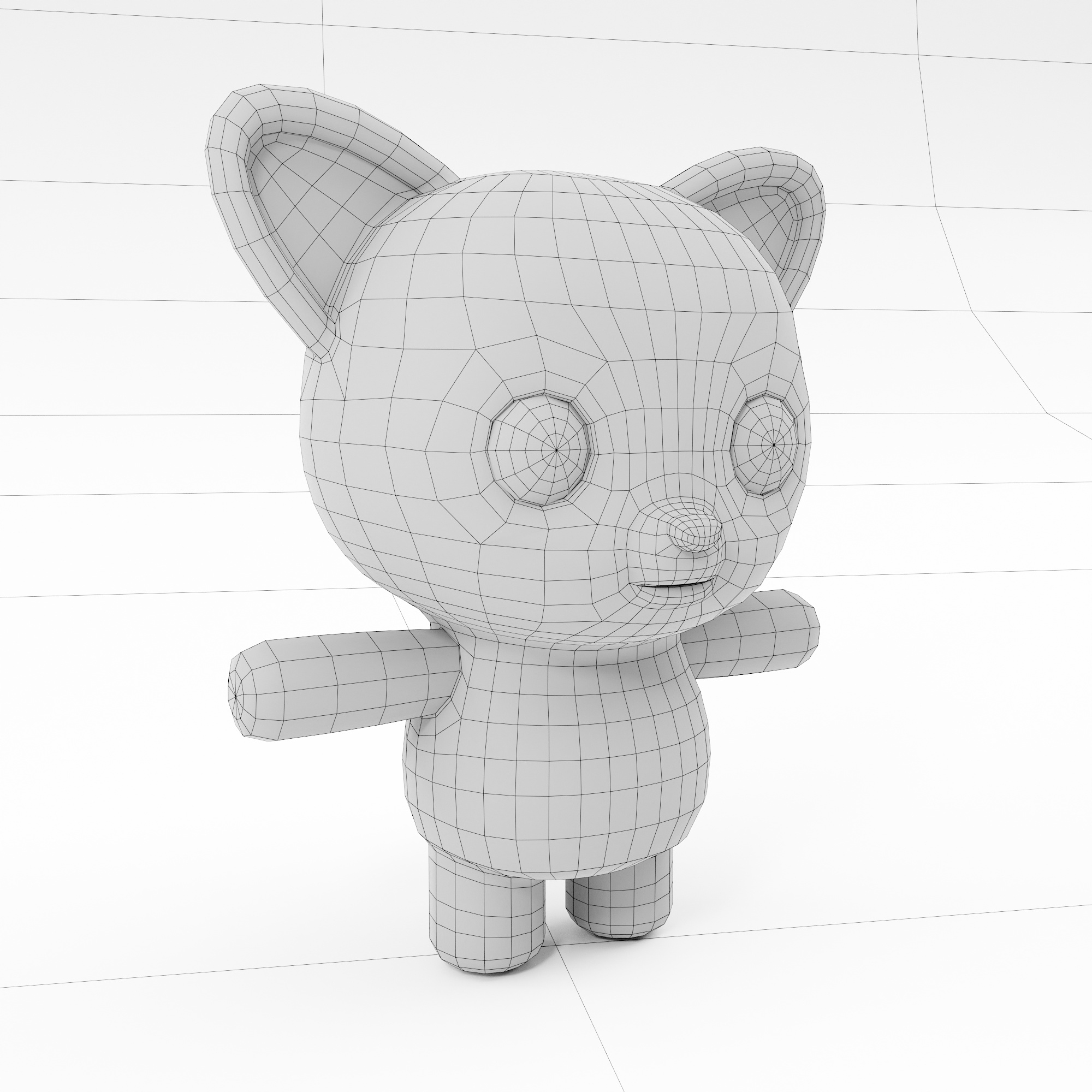 Cat cartoon character model TurboSquid 1996901