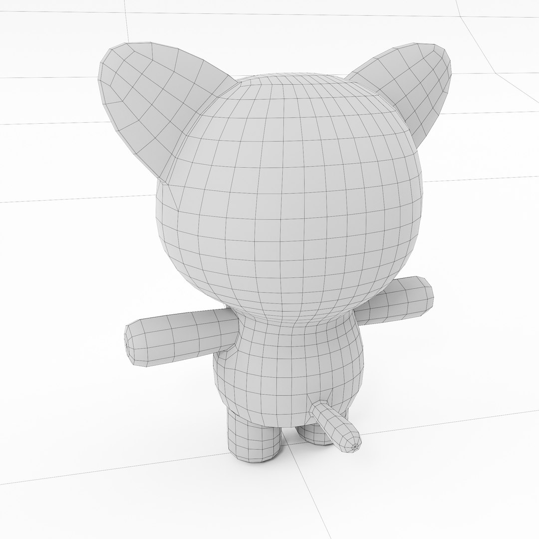 Cat cartoon character model - TurboSquid 1996901