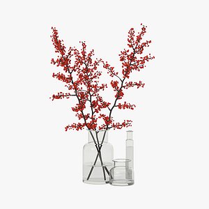 tree branches glass vase 3D model