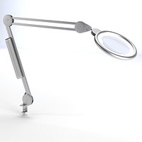 Chrome slimline mangifier lamp