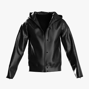 3D Male raglan leather jacket