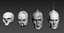 Decapitated,dead,Zombie Heads High Poly and Low Poly