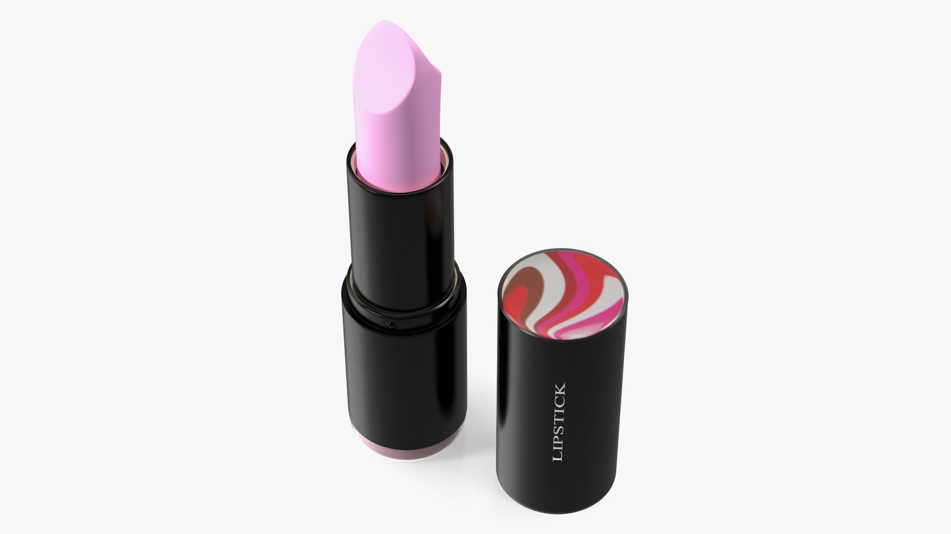 Open Pink Round Lipstick 3D model preview