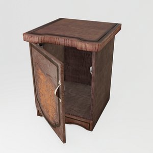 wood furniture rigged 3D model
