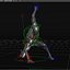 3D silver cyborg rig