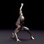 3D silver cyborg rig