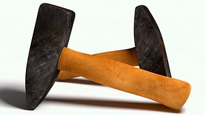 3d worn scratched hammer