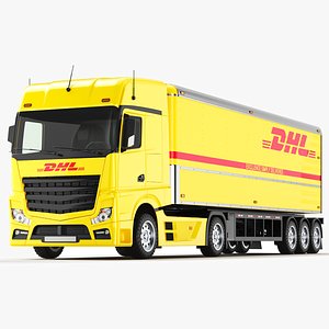 3D Detailed Large DHL Truck model