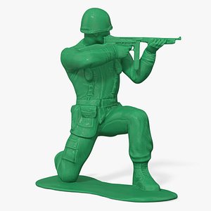 Green Toy Soldier Crouched Down
