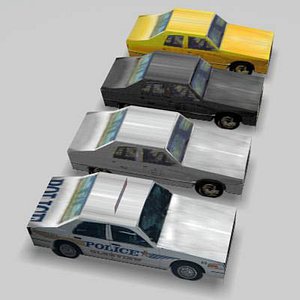 3d model cars sedan taxi police