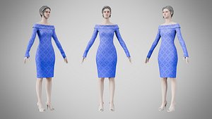 Dress 11 Very Light Blue With Design