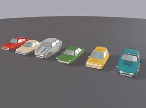 cartoon dieselpunk cars 3D model