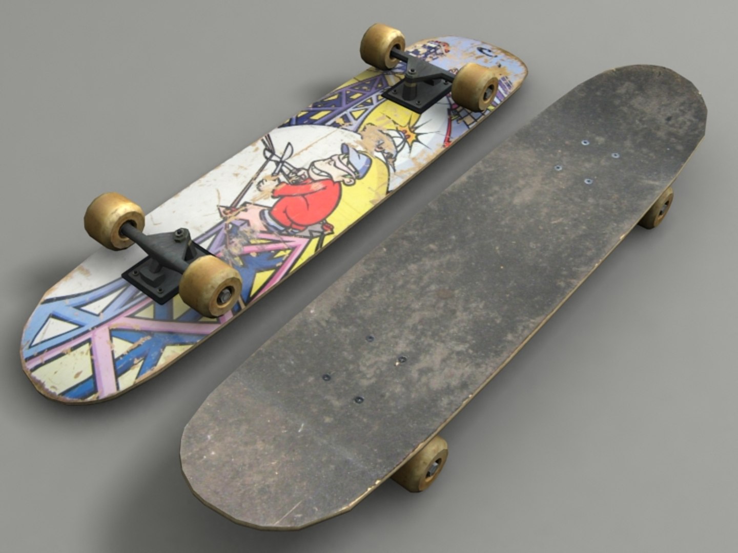 Skateboard Modeled Deck 3d Model