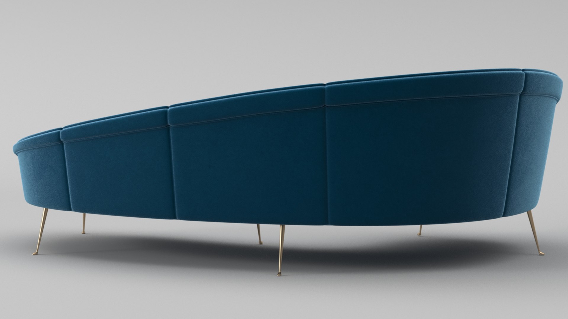 Ico Parisi Style Modern Curved Sofa 01 With Pro Studio Render Scene 3D ...