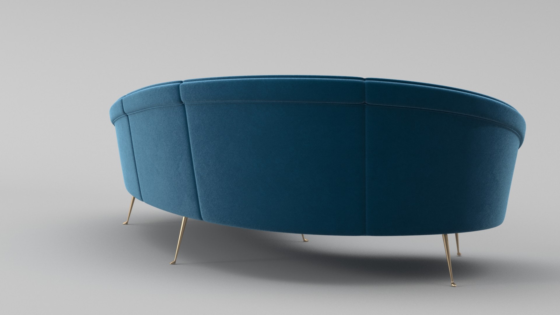 Ico Parisi Style Modern Curved Sofa 01 With Pro Studio Render Scene 3D ...