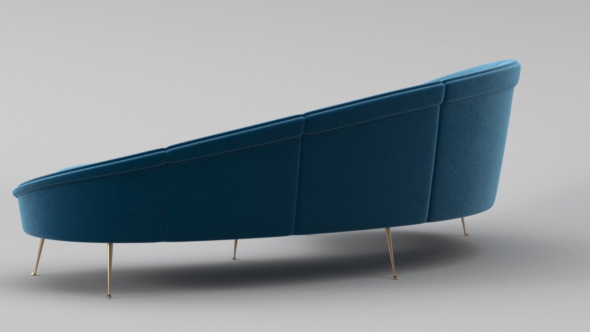 Ico Parisi Style Modern Curved Sofa 01 With Pro Studio Render Scene 3D ...