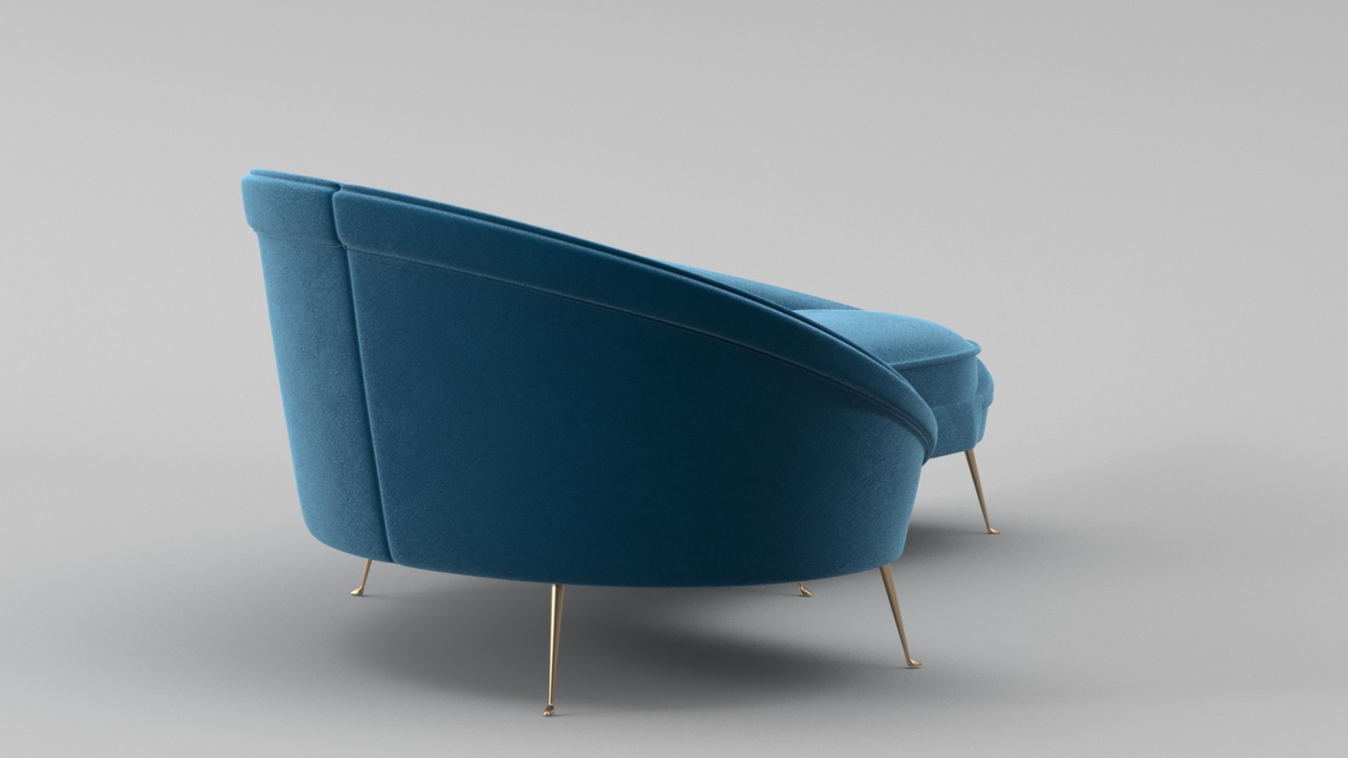 Ico Parisi Style Modern Curved Sofa 01 With Pro Studio Render Scene 3D ...