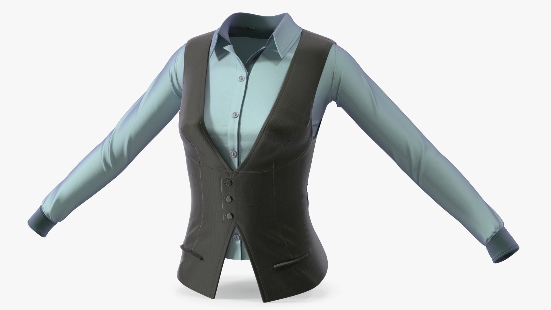 Waistcoat Business Suit 3D model preview