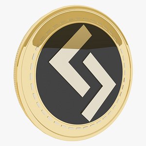 3D Loki Cryptocurrency Gold Coin model