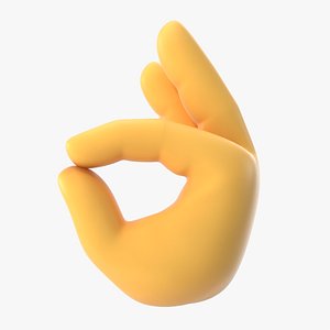 3D model ok hand emoji