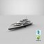 3D model Ava Luxury Yacht Dynamic  Simulation