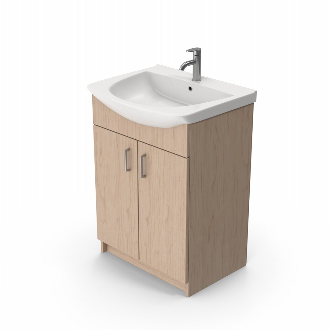 3D Wooden Wash Basin Cabinet Model - TurboSquid 2116610