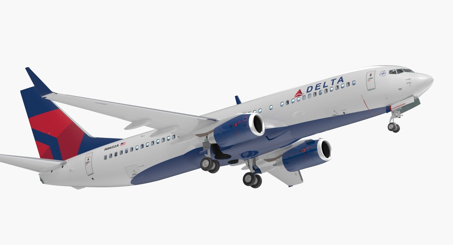 Boeing 737-800 with Interior Delta Air Lines 3D model preview