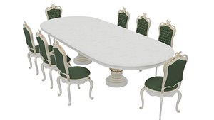 3D Luxury Dining Table Set