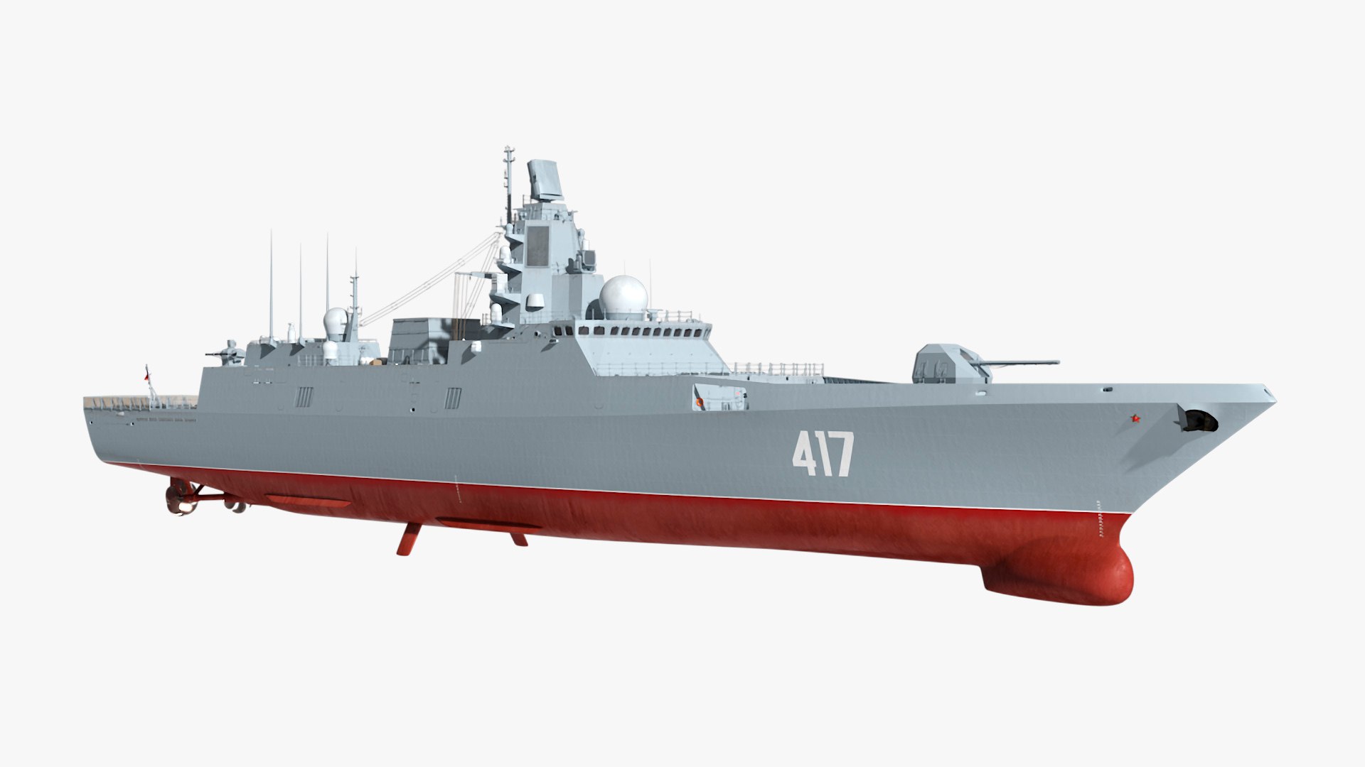 3D Advanced Naval Frigate Project 22350 Rigged For Cinema 4D ...
