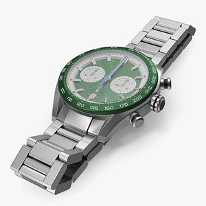 3D model Dial Green Watch Open Strap