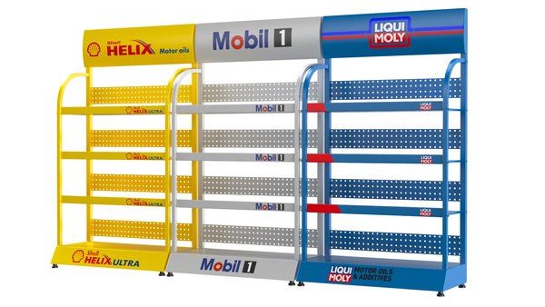 Detailed Motor Oil Bottles Rack 3D model - TurboSquid 2034449