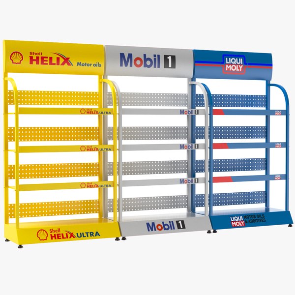 Detailed Motor Oil Bottles Rack 3D model - TurboSquid 2034449