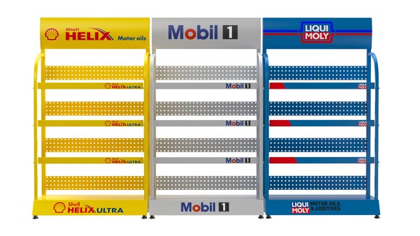 Detailed Motor Oil Bottles Rack 3D model - TurboSquid 2034449
