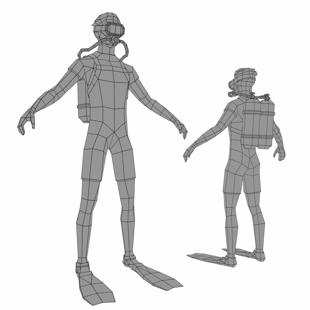 3D Diver Animation Model - TurboSquid 1453547