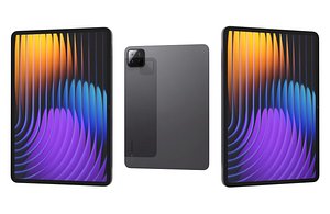 3D Xiaomi Pad 7 Black Low Poly