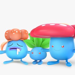 3D model Pokemon Oddish EVOLUTIONS  Low-poly