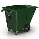 Large Rolling Garbage Can Green