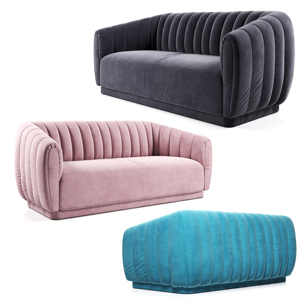 3D Sofa Arno Velvet TurboSquid 1684205
