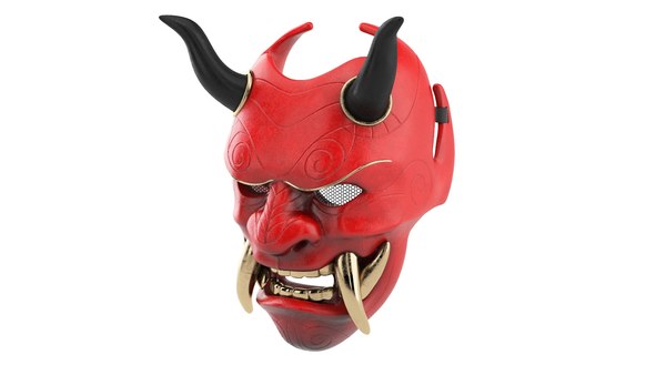 Masque Oni décoratif - Rouge