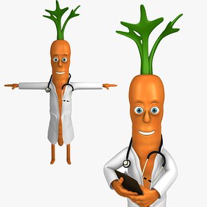 3d doctor carrot character