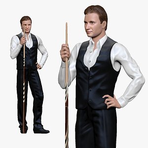 3D 001192 billiard player model