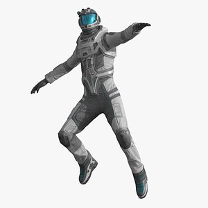 3D Floating Futuristic Astronaut with Visor model