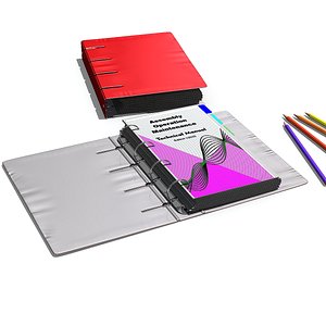 binder opened closed 3D model